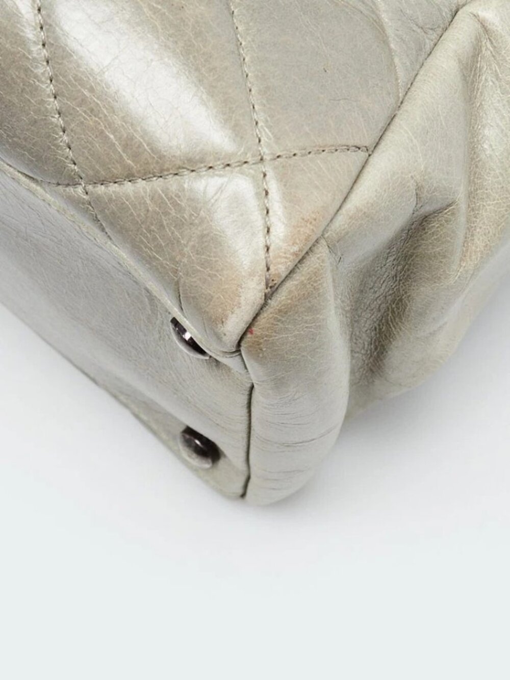Chanel Grey Quilted Glazed Calfskin Leather Chain ID Chain Tote Bag - Picture 11 of 11